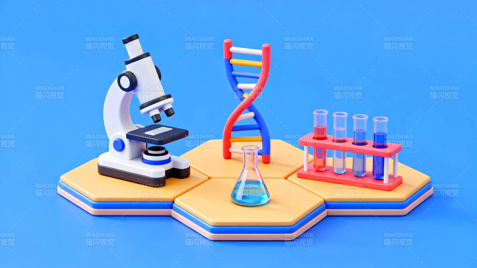 科学实验室的卡通元素-图片