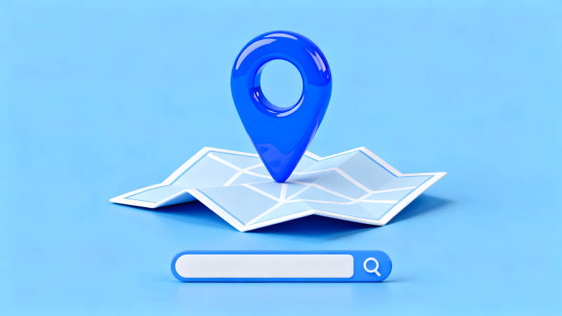 地图定位搜索框蓝色主题-图片