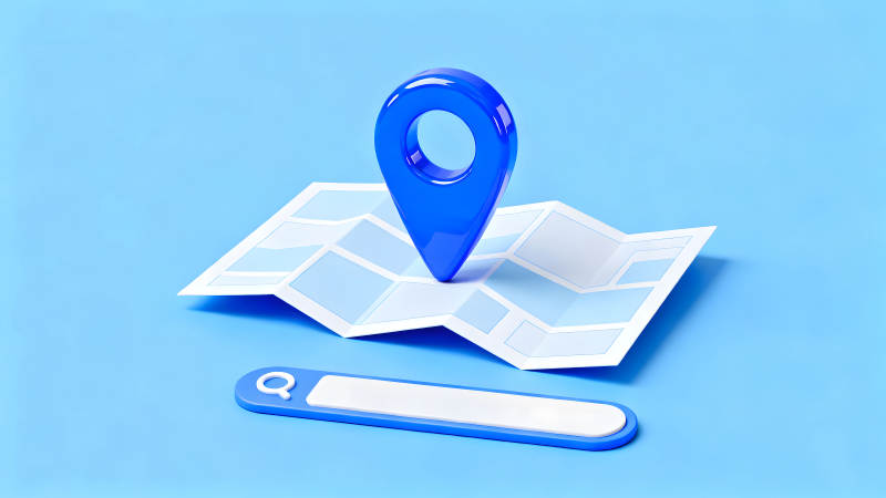 地图定位与搜索框的蓝色主题-图片