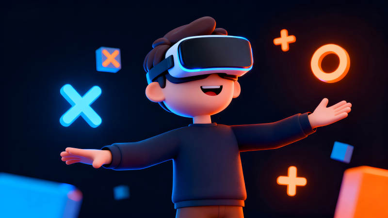 虚拟现实体验中的卡通人物图片