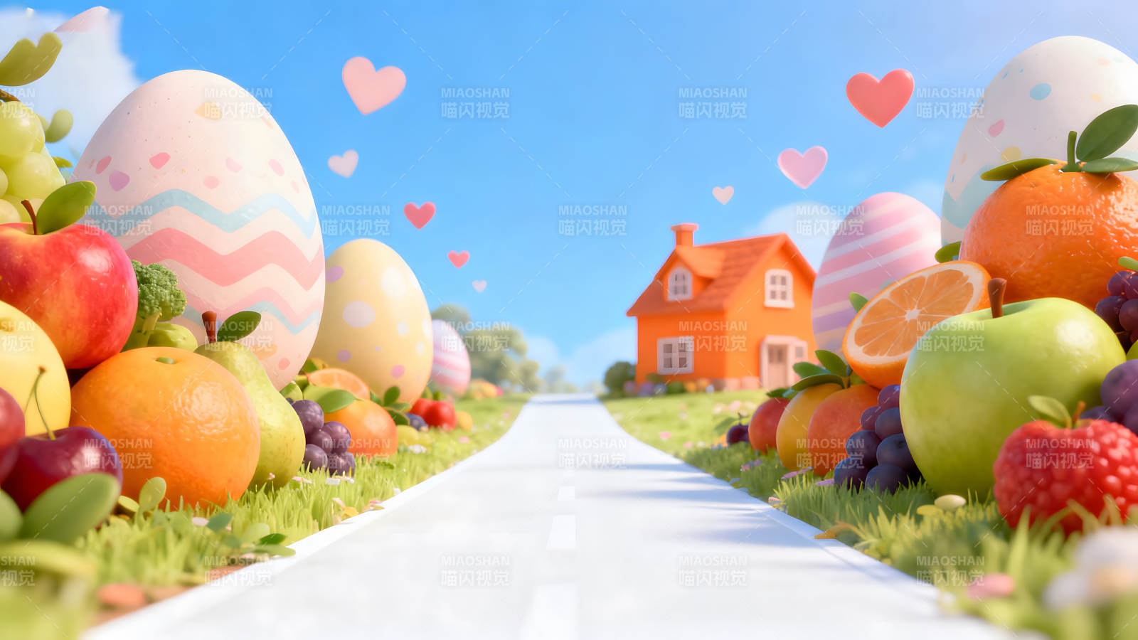 春天盛宴彩蛋水果甜蜜小家-图片