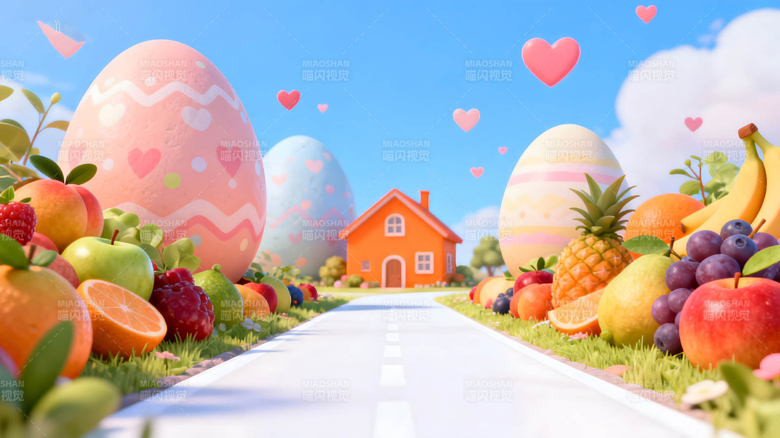 復活節(jié)快樂的田園風光-圖片