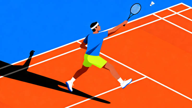 网球运动员击球瞬间-图片