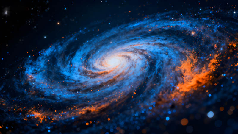 絢麗銀河旋轉星云景象-圖片