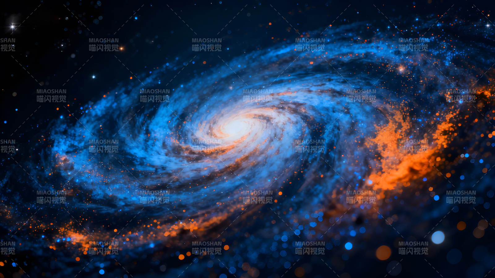 绚丽银河旋转星云景象-图片