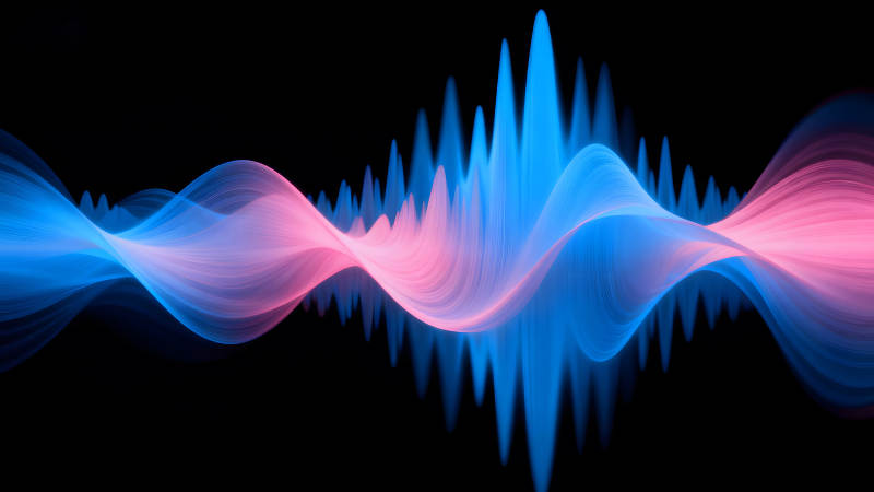 粉蓝色波浪线条艺术-图片