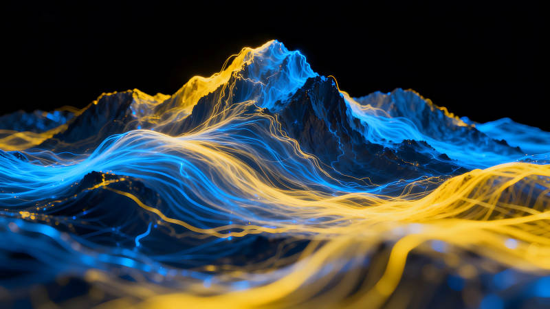 抽象山脈流光溢彩-圖片