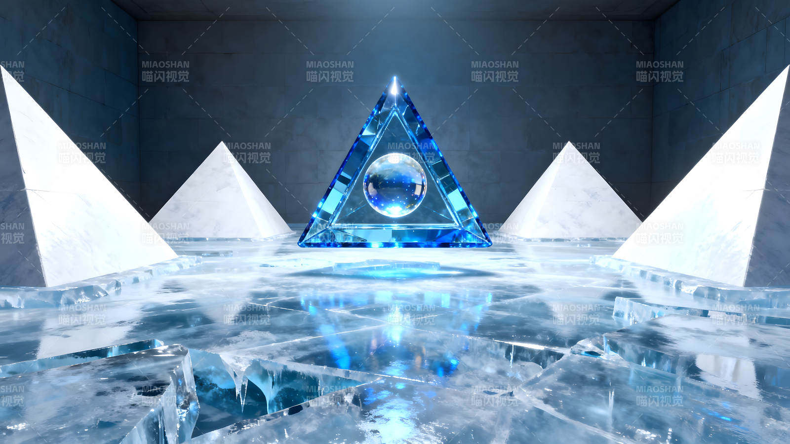 冰晶空間中的幾何藝術-圖片