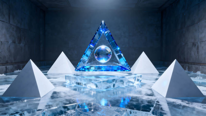 冰雪世界中的幾何藝術(shù)品-圖片