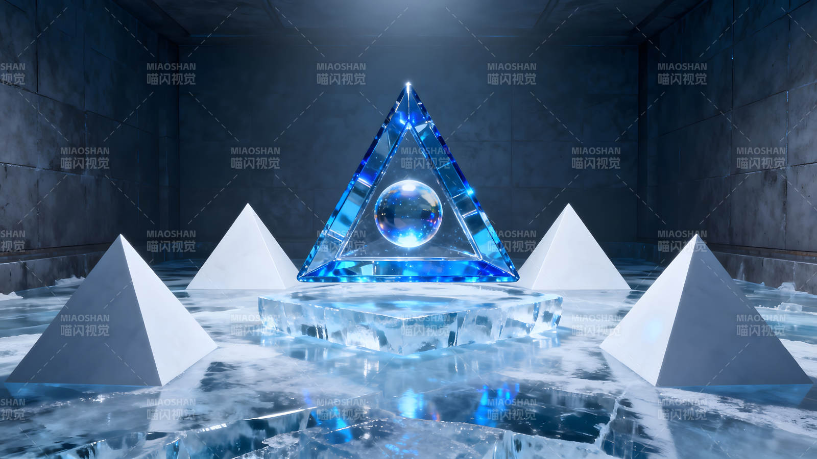 冰雪世界中的几何艺术品-图片