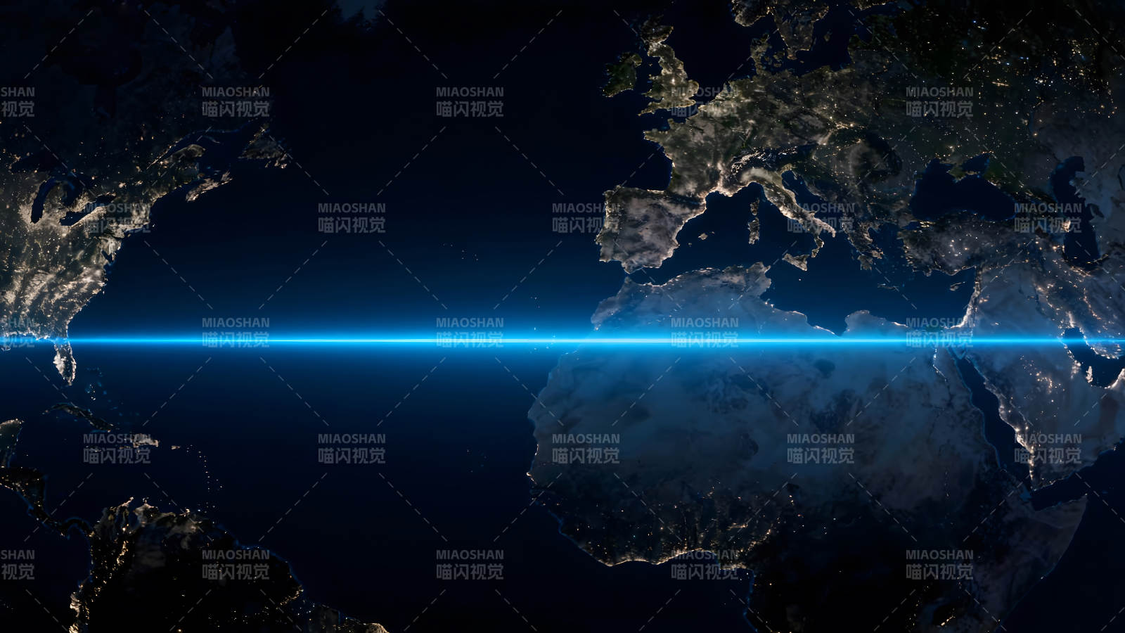 地球夜景光线穿梭图片