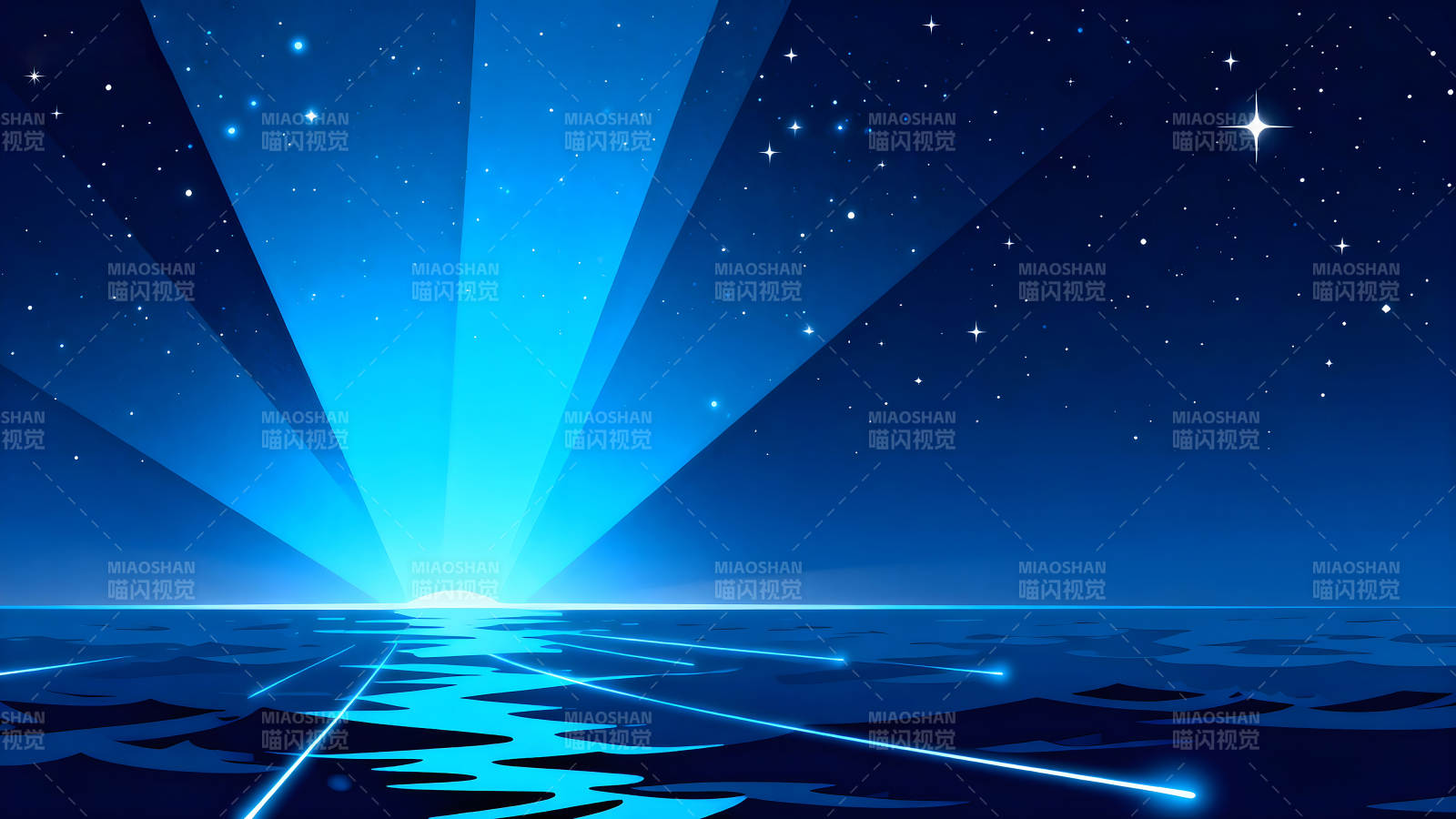 夜空宇宙藍色海洋-圖片