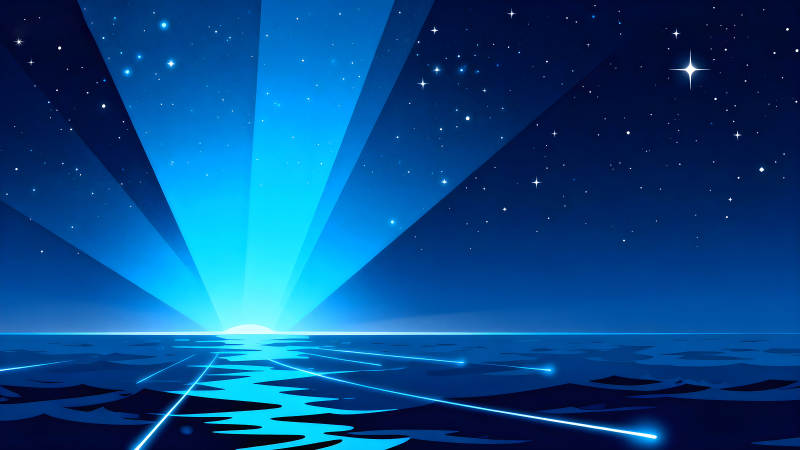 夜空宇宙藍色海洋-圖片