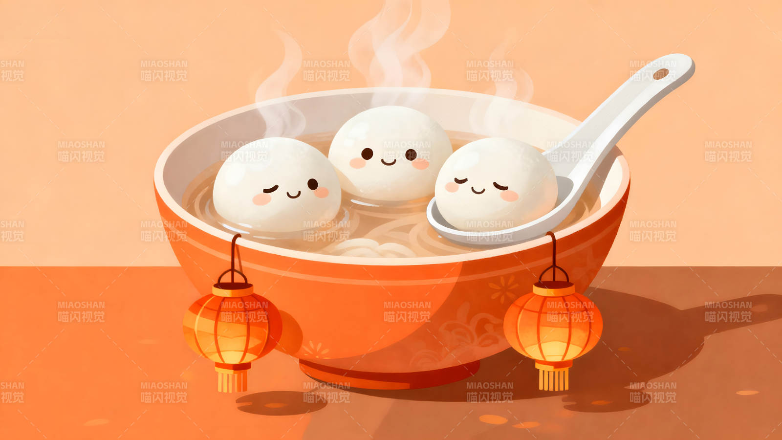 汤圆暖锅喜庆温馨的节日氛围-图片