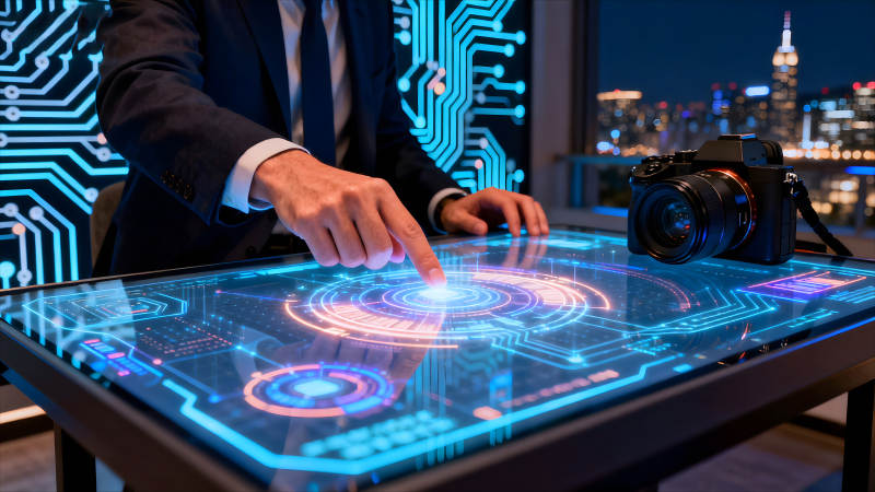 科技感十足的工作場景展示-圖片