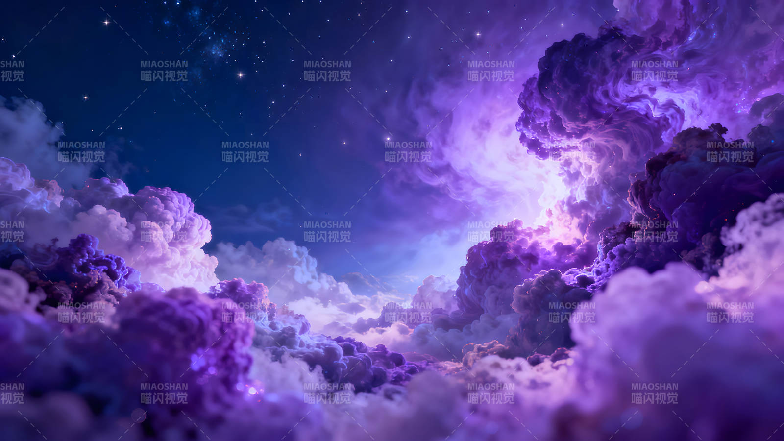 紫色云海中的星空-图片