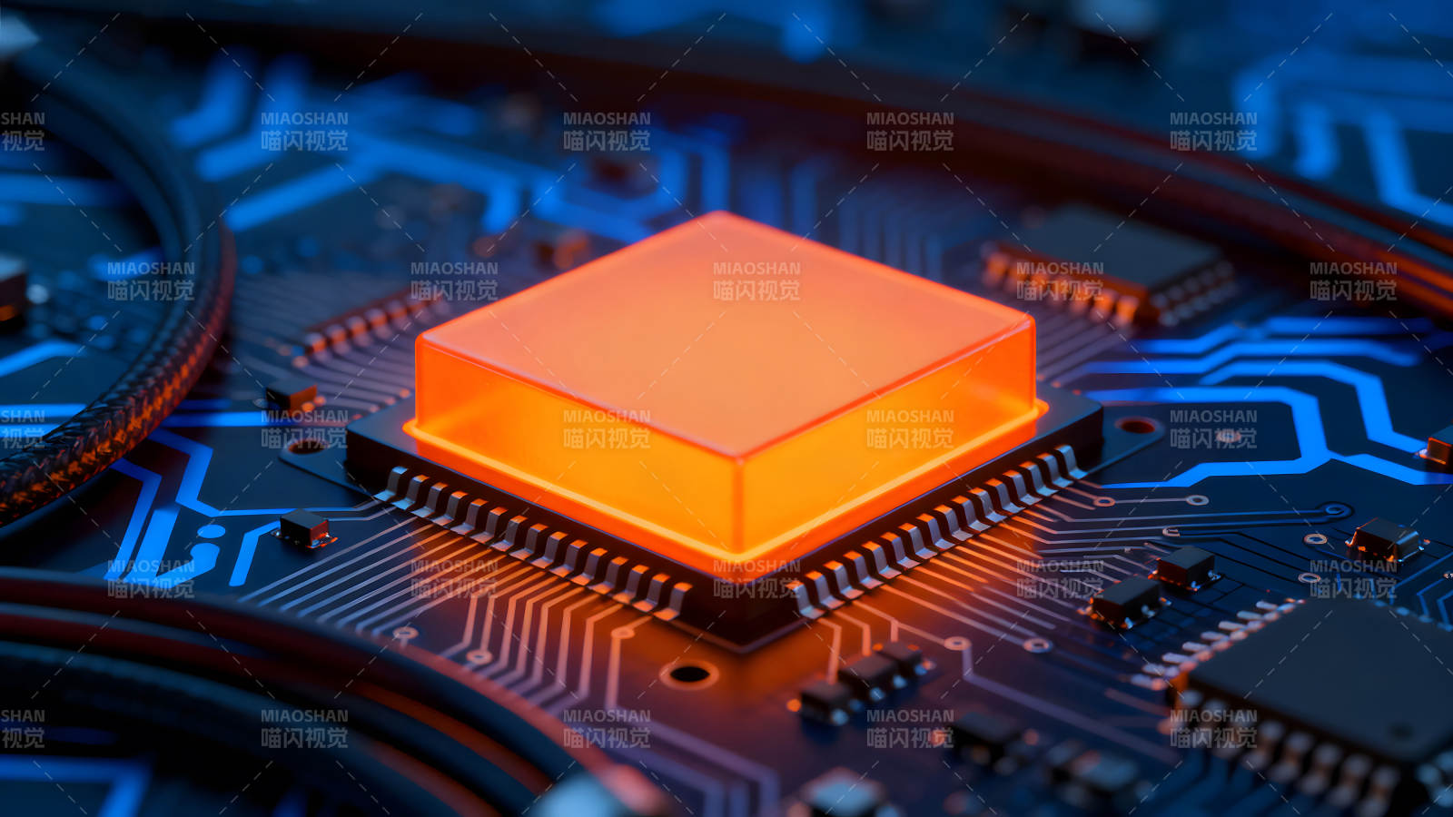 发光的电路板核心-图片