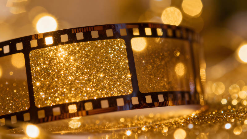 金色胶卷闪耀着光芒-图片