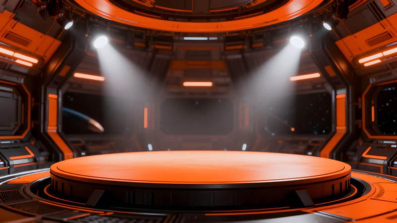 未來科技感舞臺空間展現-圖片