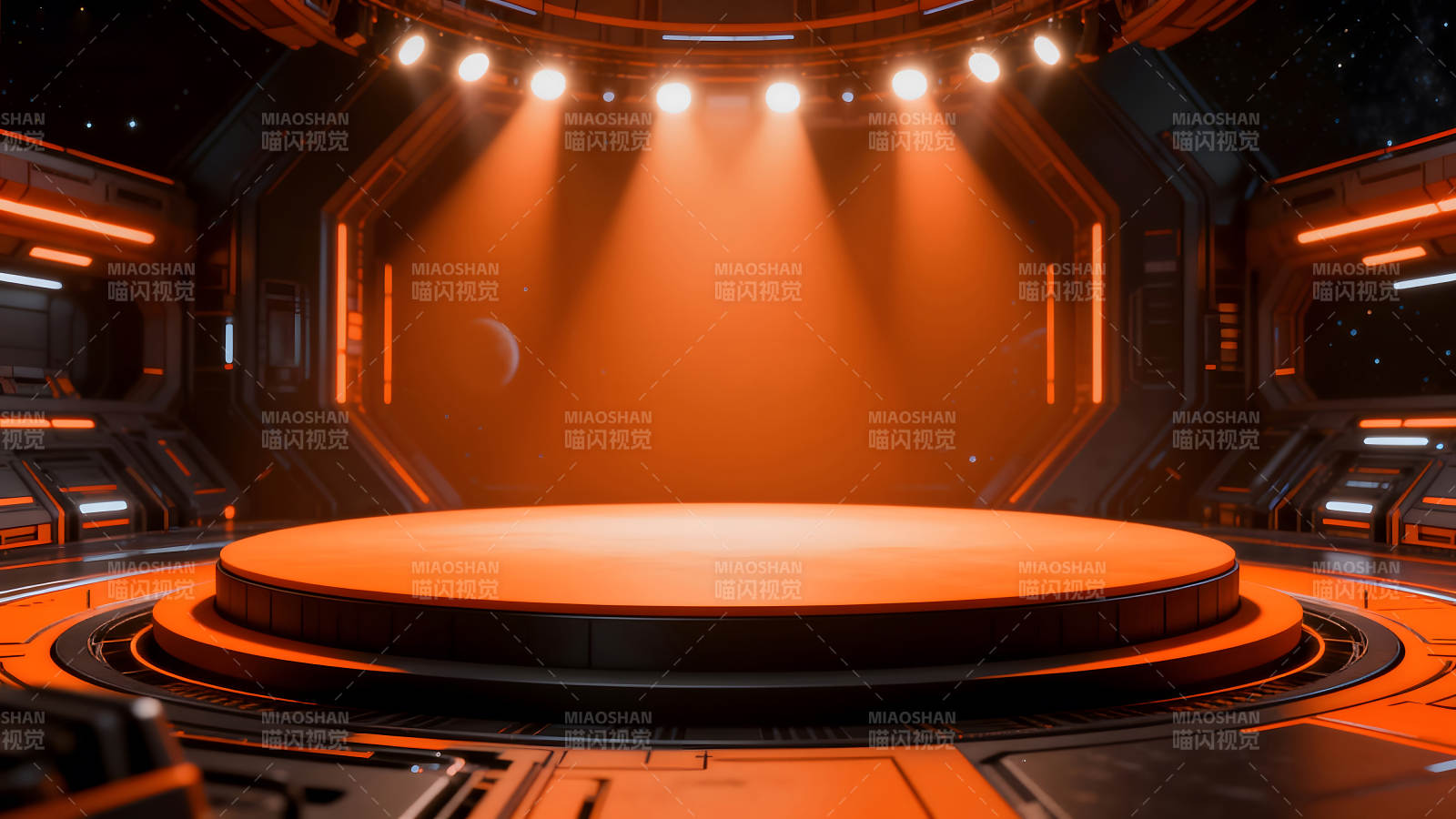 未來科技舞臺太空場景-圖片