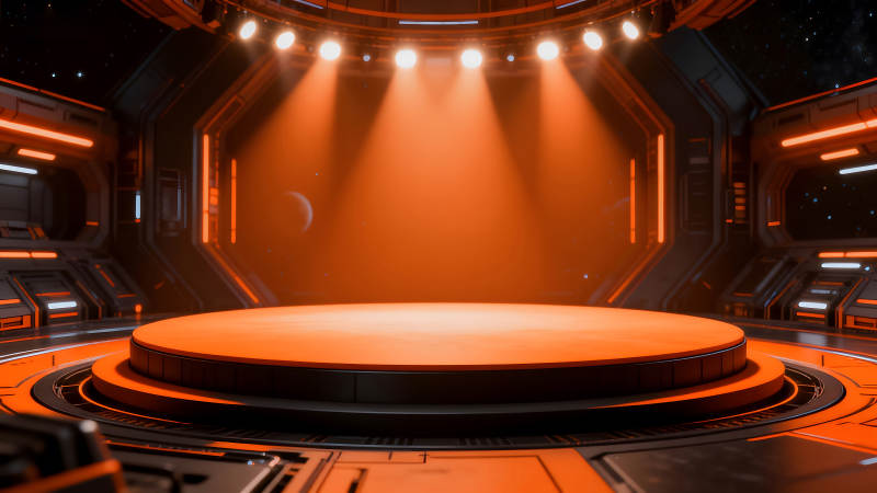 未來科技舞臺太空場景-圖片