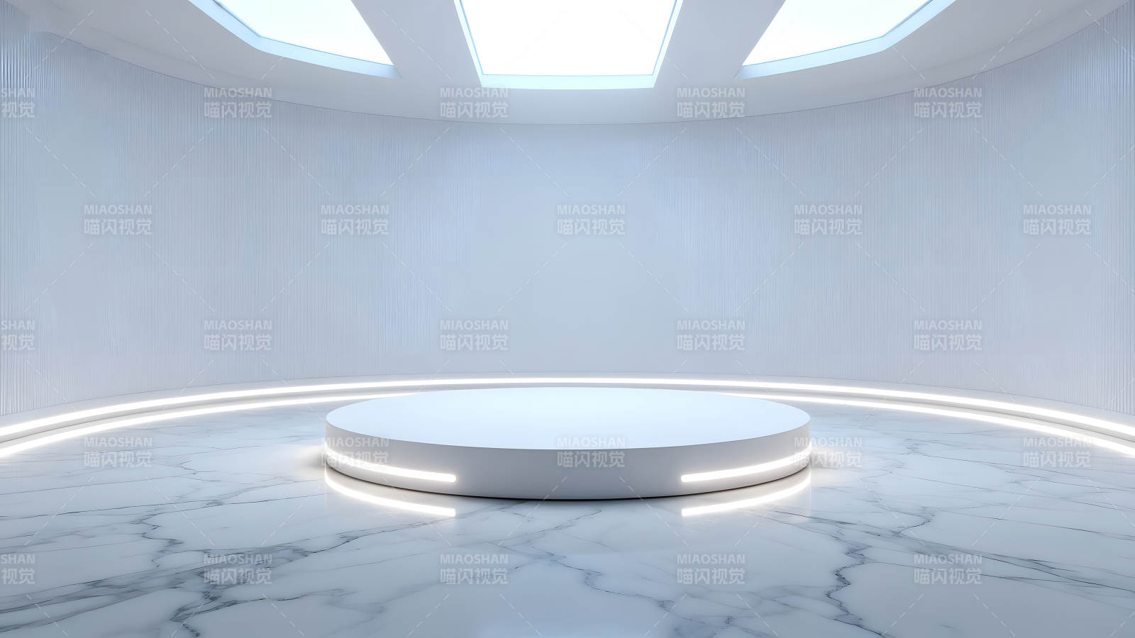 現(xiàn)代簡約白色展廳內(nèi)景-圖片