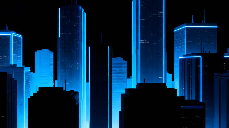 藍光城市夜景摩天大樓-圖片