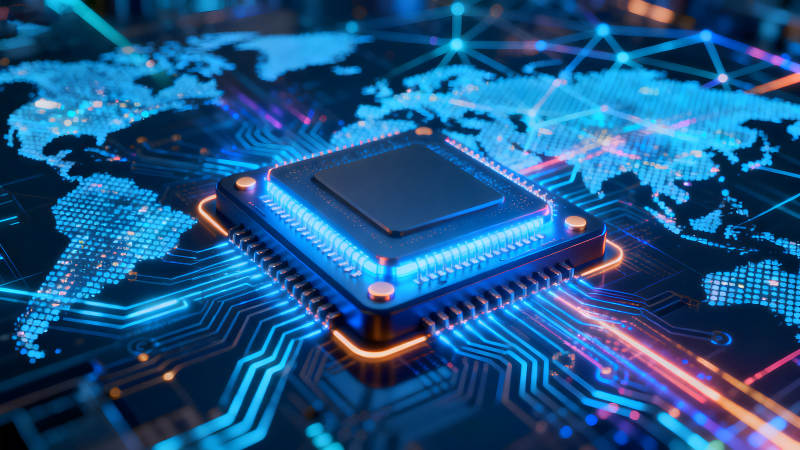 芯片连接世界数字互联抽象科技-图片