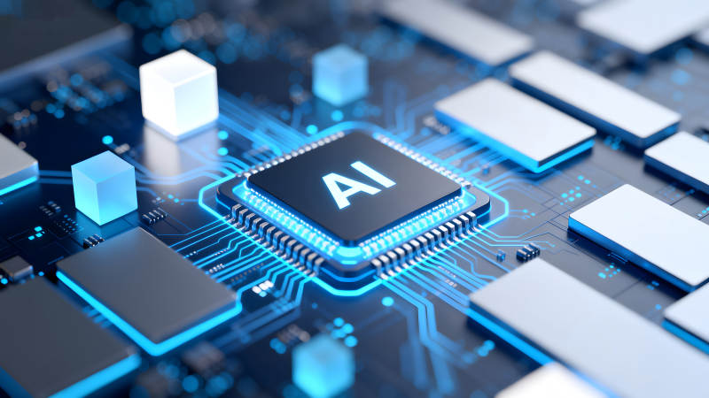 AI芯片与电路板的科技感视觉-图片