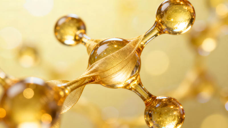 金色分子结构特写-图片