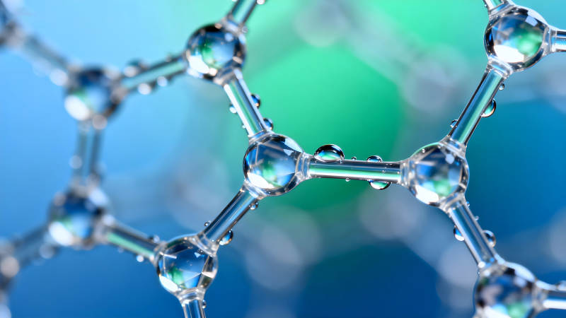 水滴结构分子特写晶莹剔透-图片