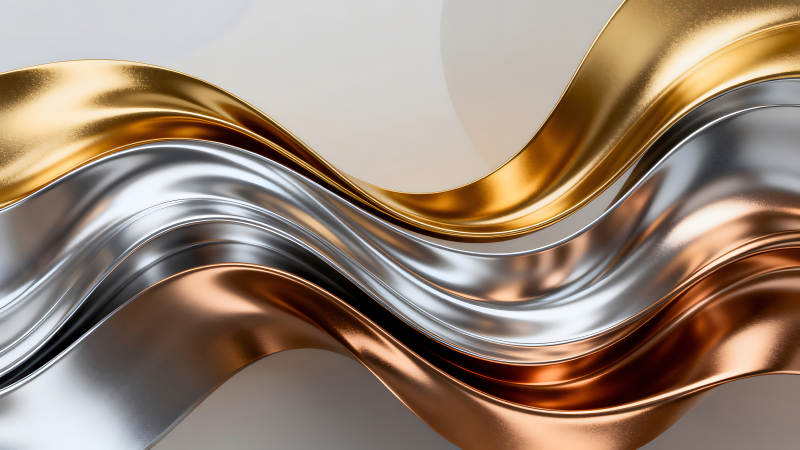 金属波浪抽象艺术图片