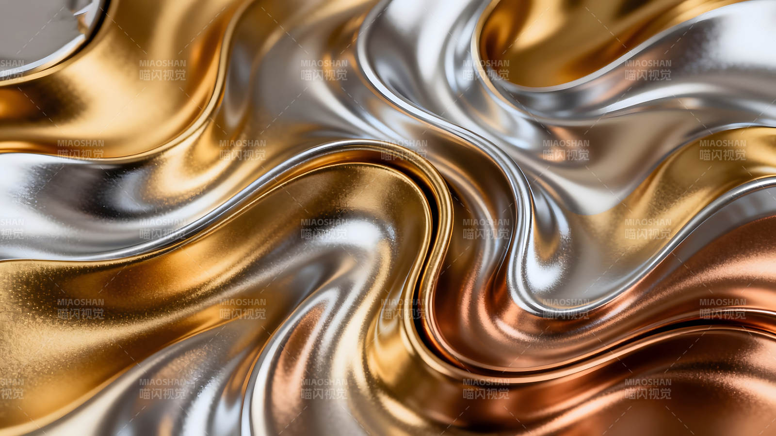 金属光泽流动纹理奢华质感视觉效果-图片