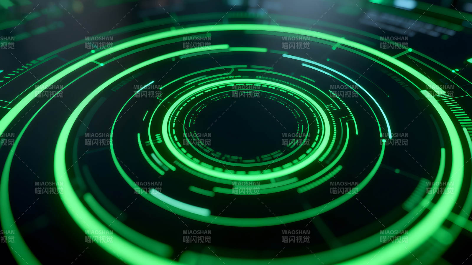 绿色科技感光圈效果-图片