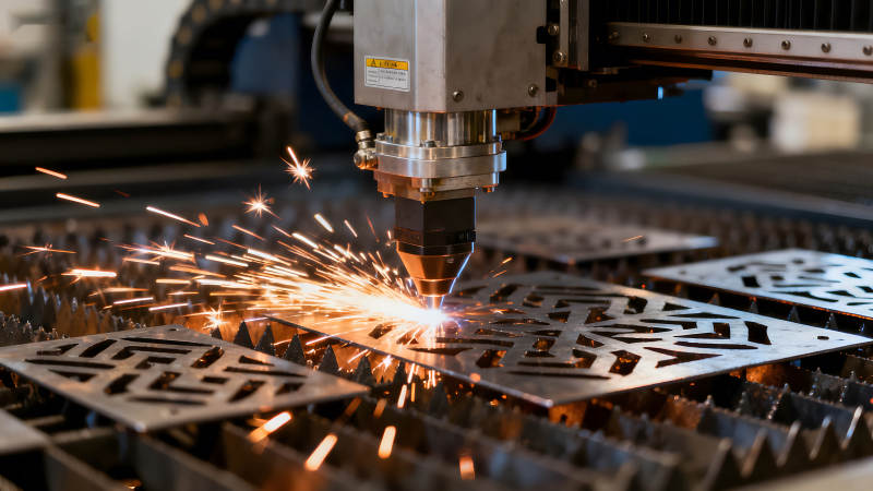 激光切割金属板细节特写-图片