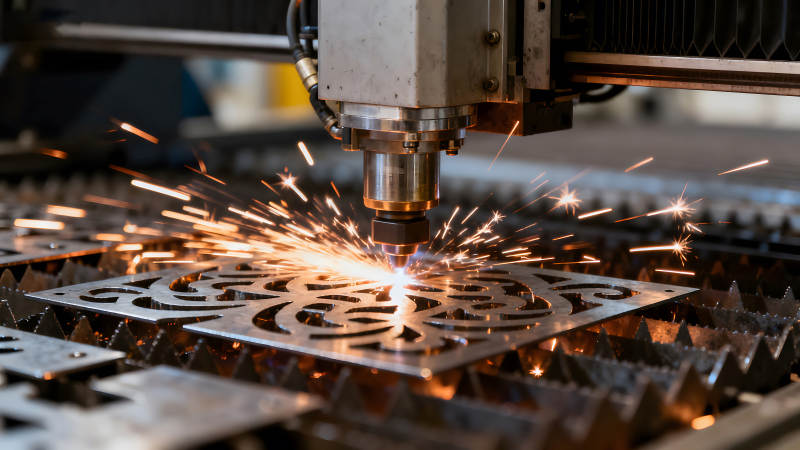 金属切割机工作瞬间火花四溅-图片