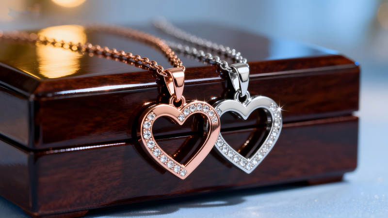 心形項鏈特寫展現精致-圖片