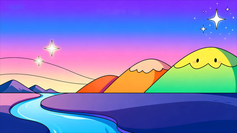 卡通風格風景圖-圖片