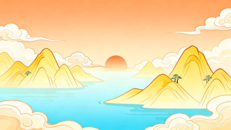 東方水墨山水風光景色-圖片