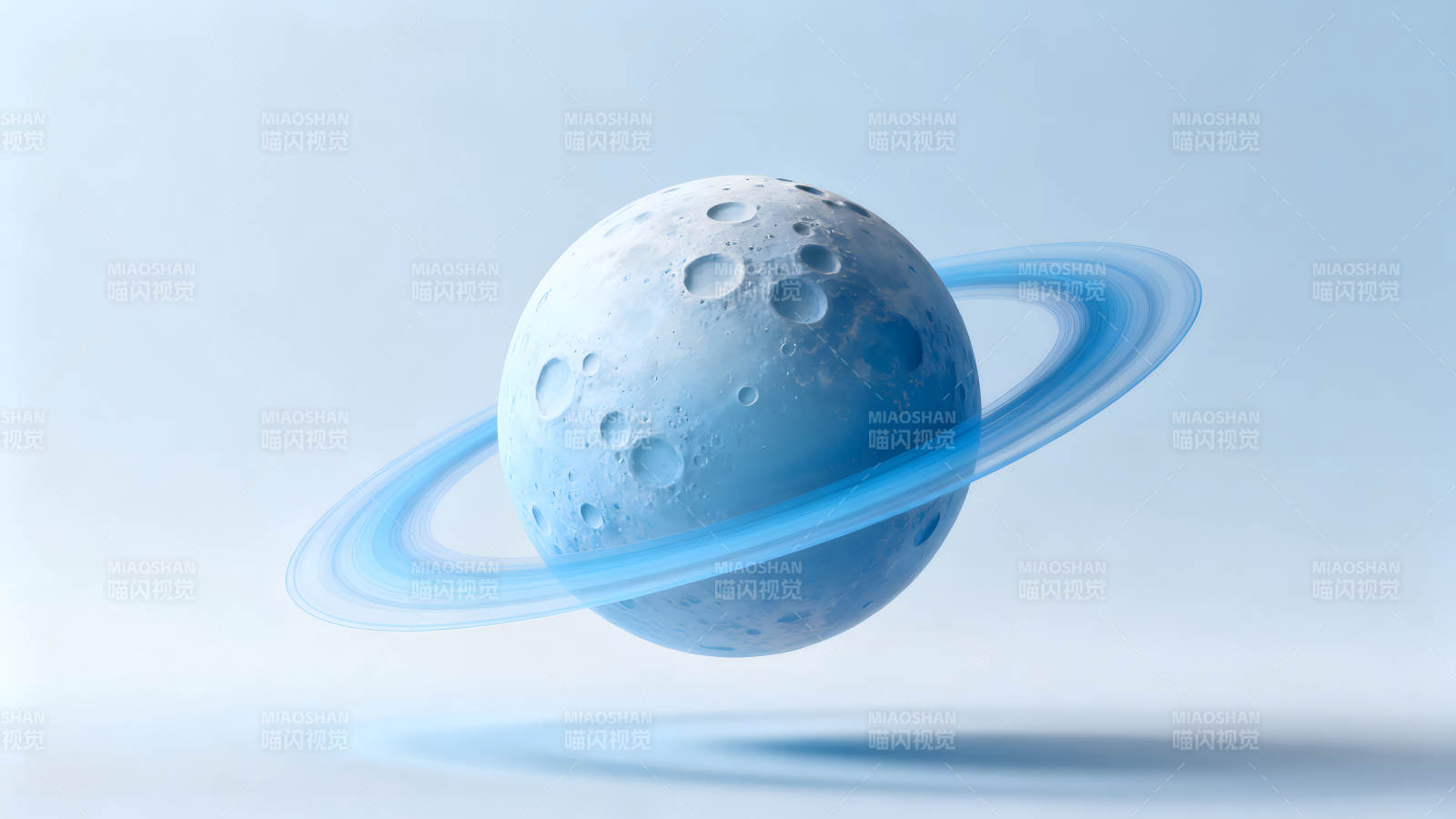 蓝色的行星和光环-图片