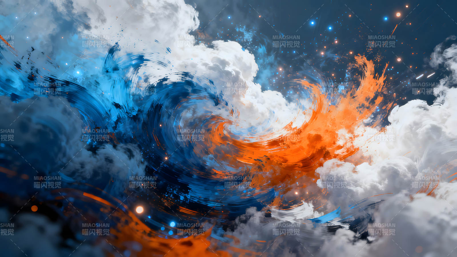 抽象云彩与星空构成漩涡-图片