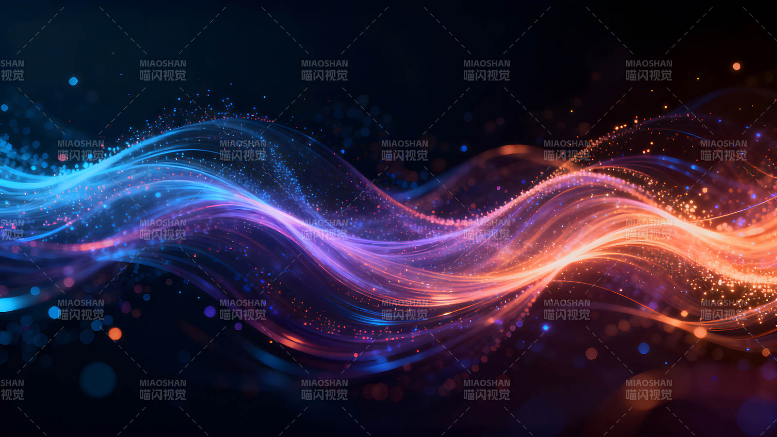 抽象光线流动绚丽色彩交织-图片