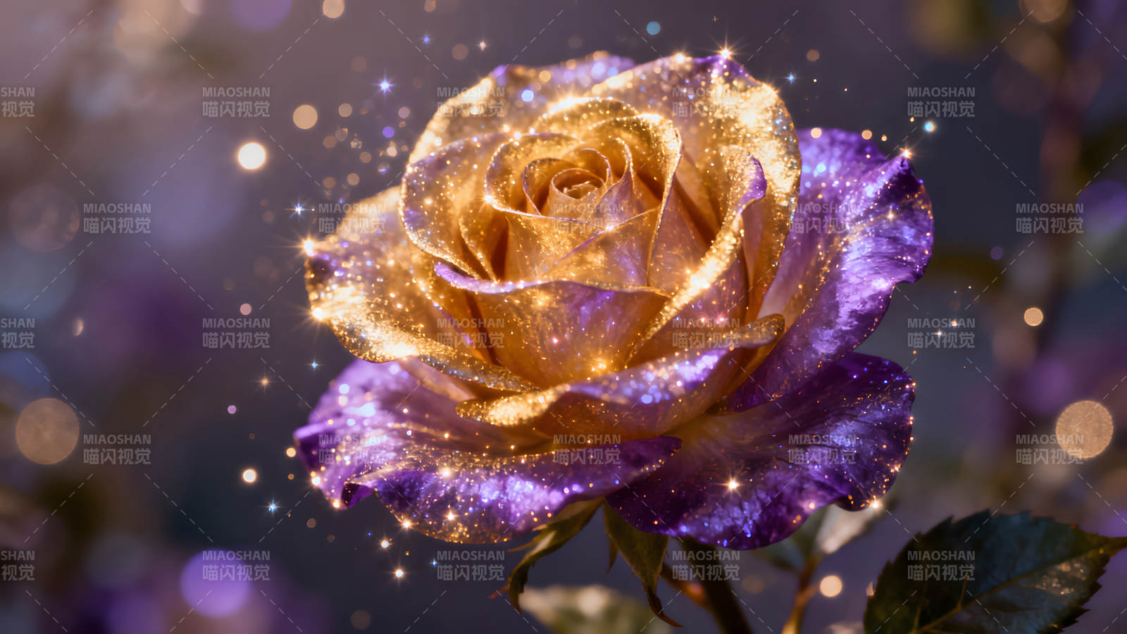金紫玫瑰闪耀光芒-图片