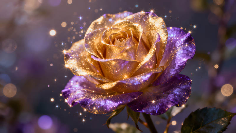金紫玫瑰闪耀光芒-图片