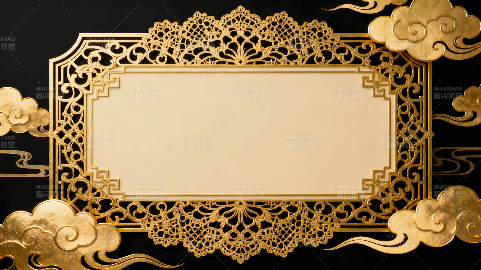 金色邊框襯托背景典雅華麗圖片