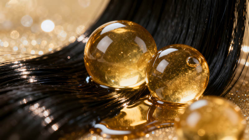 发丝和发油特写精致美丽的光影效果-图片