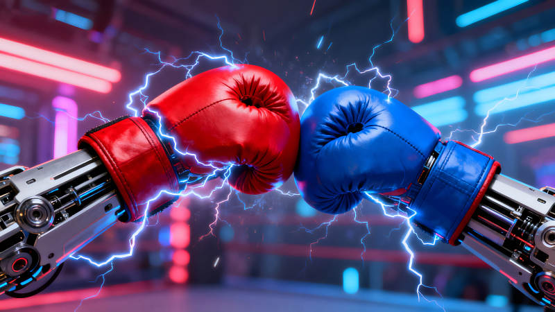 机器人拳击对决火花四溅-图片