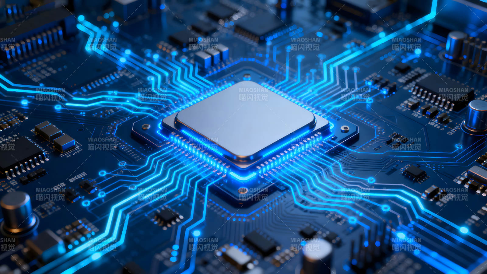 電路板發(fā)光芯片近景特寫-圖片