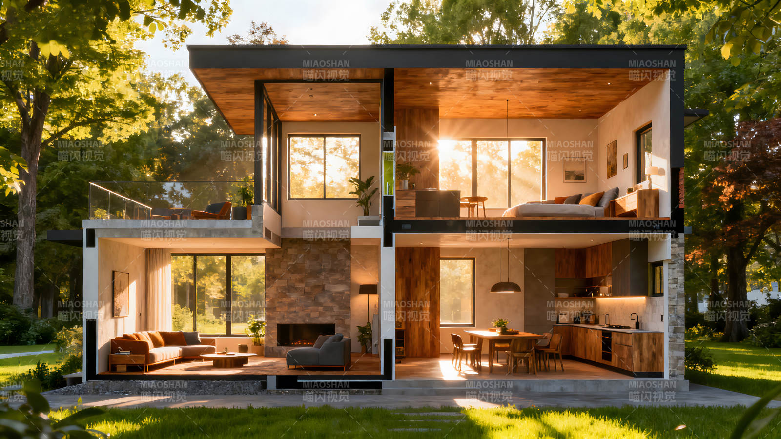 现代风格豪宅阳光通透设计-图片