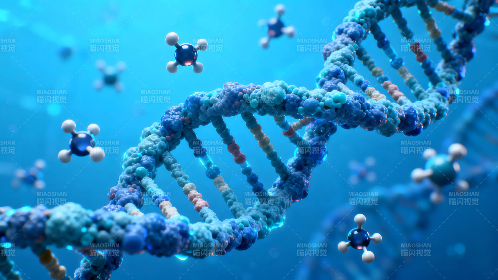 DNA螺旋结构与分子悬浮-图片